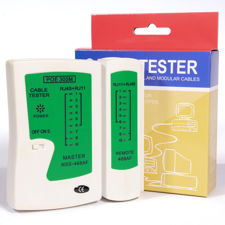 Hiija LAN Network Cable Tester/Continuity Tester for RJ45 RJ11 RJ12 Data Cable Twisted Pair Connections, CAT5/CAT6/CAT7 UTP LAN Wire Test Tool