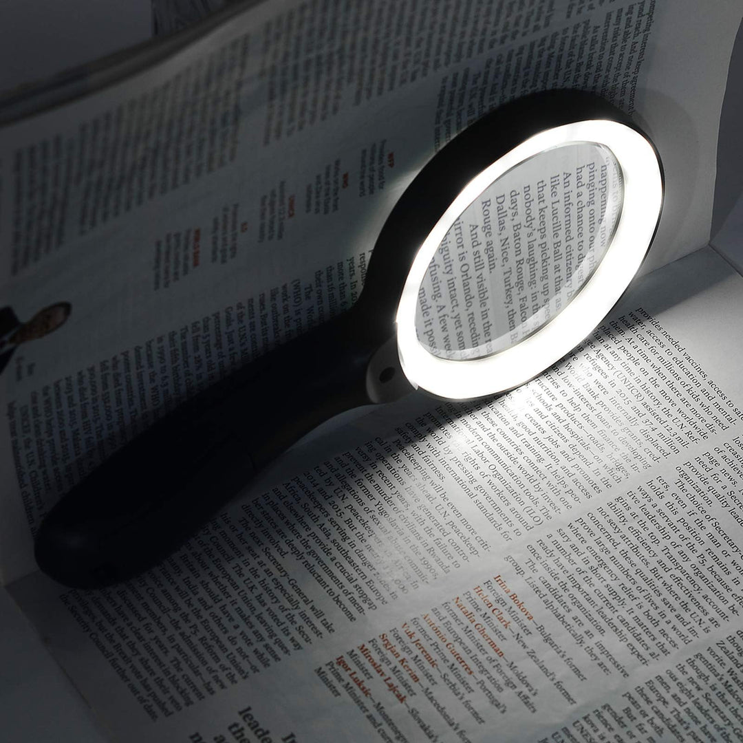 Magnifying Glass with Light, 10X Handheld Large Magnify