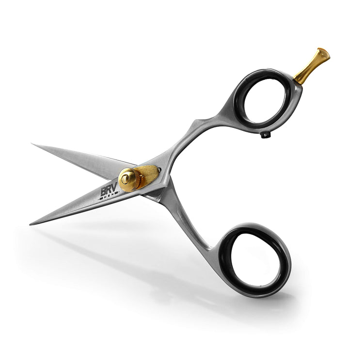Professional Mustache &amp; Beard Trimming Scissors - 5.5 | High Carbon Stainless Steel &amp; Hammer Forged Mustache Scissors | Razor Sharp Facial Hair Trimming Shears (RIGHT HANDED - Silver)