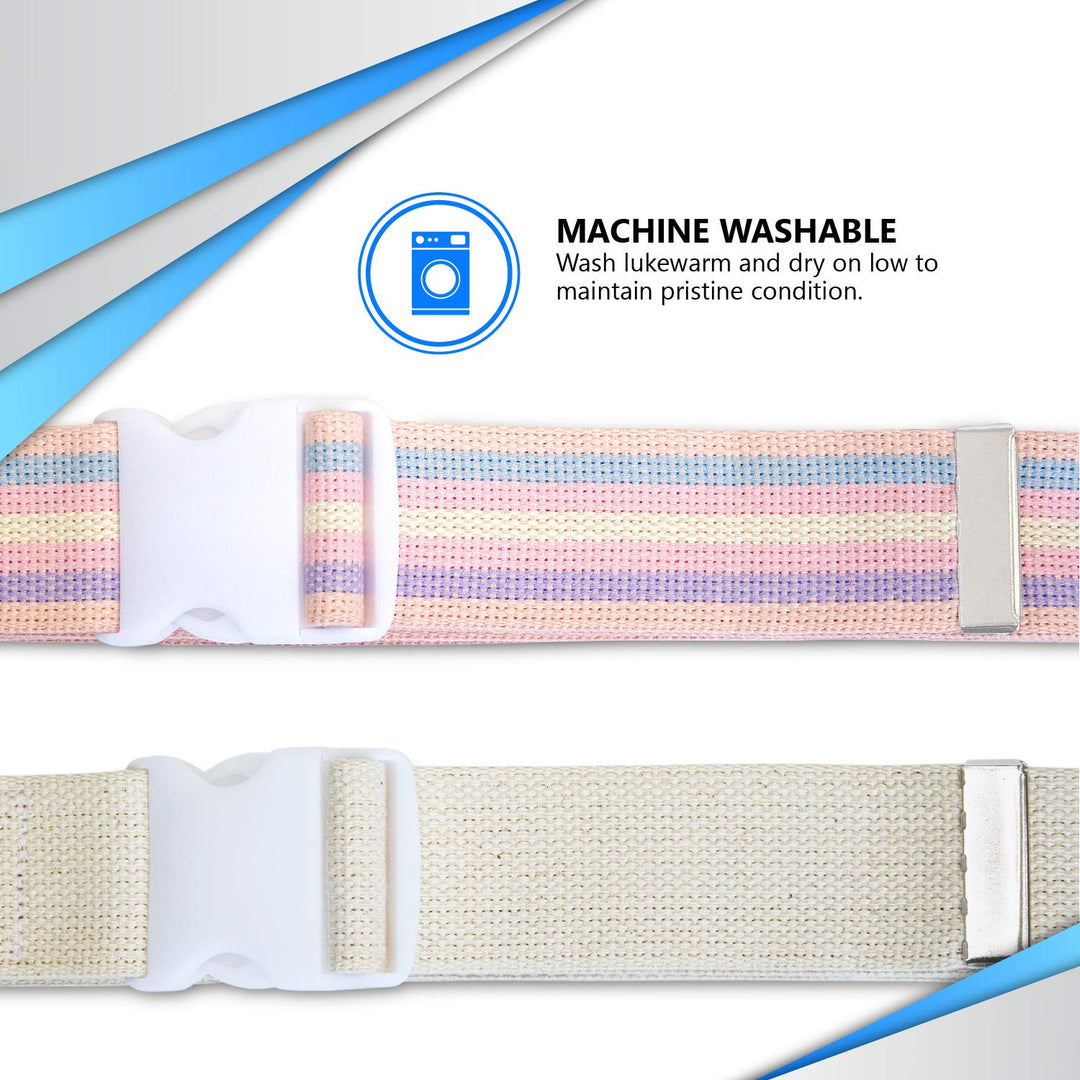 NYOrtho Plastic Buckle Gait Belt - Adjustable Machine Washable Strong and Durable Material Latex Free, Pastel, 72