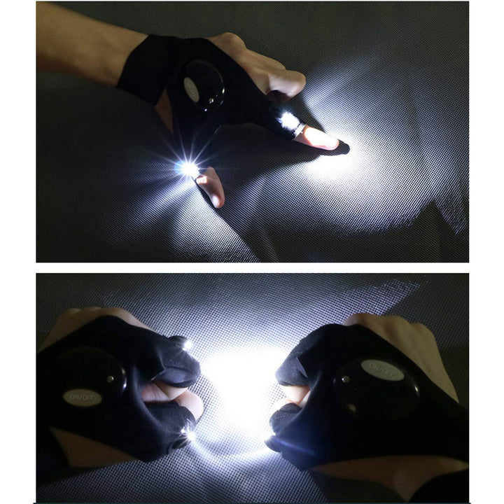 XIANGZHU 2 Pairs Flashlight LED Gloves, Fingerless LED 