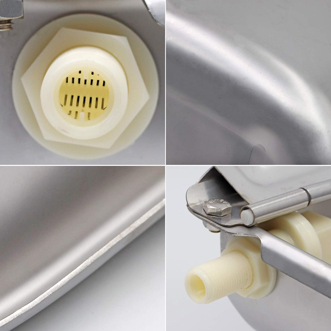 Automatic Water Dispenser for Dogs Chickens 304 Stainless Steel Water Feeder Outdoor Automatic Waterer for Chicken Livestock Horse Animal Drinking Water Bowl with Float Valve (Plastic Valve)