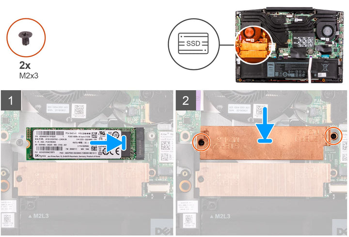 2280 M.2 SSD Heatsink Hard Drive Cover w/Heat Shield for Dell G3 3500, G5 5500 G5 SE 5505, Dell G3 G5 SSD Heatsink P/N: 0YX0F3 YX0F3