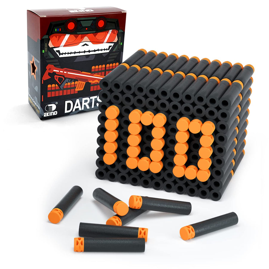 100 Pcs Waffles Darts Refill Pack Foam Bullet Compatible for NERF N-Strike Series Blaster (Black)