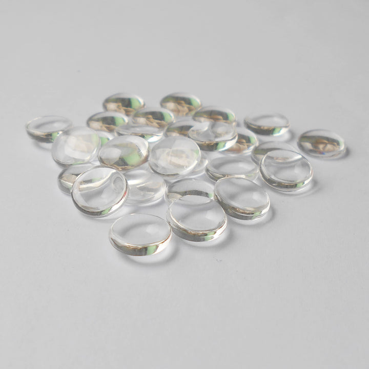 Julie Wang Transparent Glass Cabochons Clear Round Flat