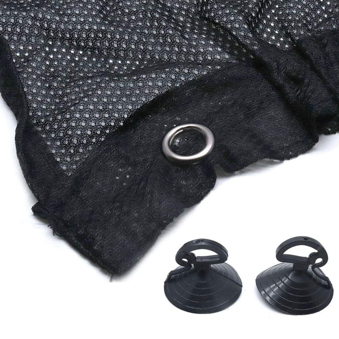 4 Pcs Car Window Sun Shade Curtain with Suction Cup, 20 x 18 inch, Non Completely Shading Translucent Visible Effect