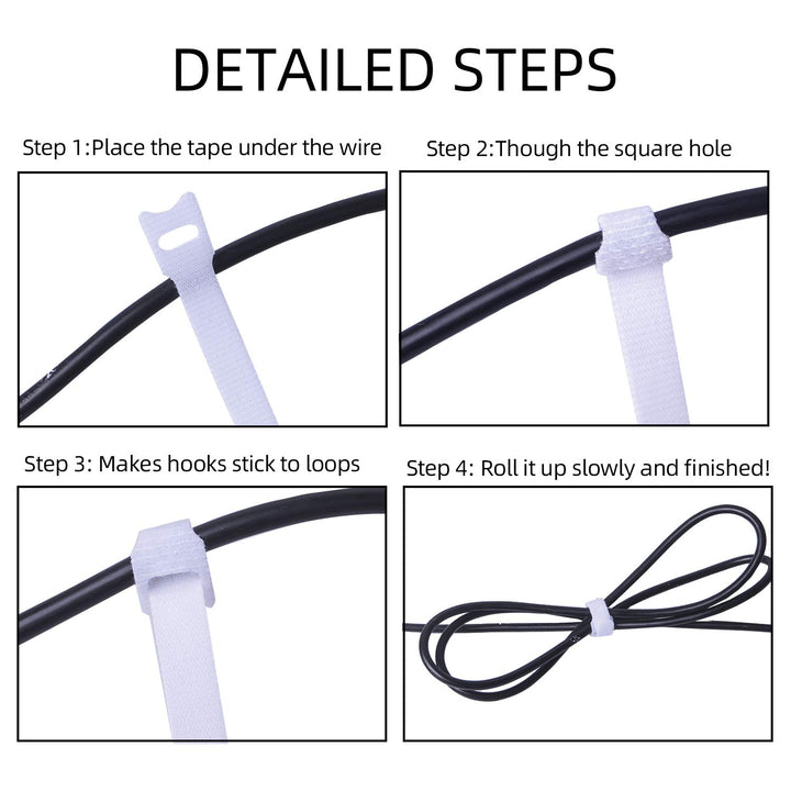 Attmu 60Pcs Fastening Cable Cord Ties Reusable, 6Inch A