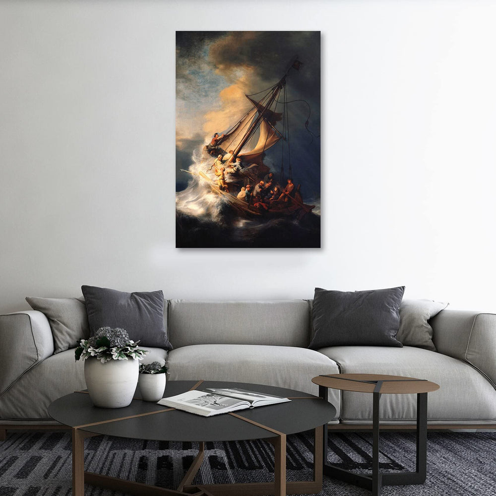 Wall Art Posters Christ in The Storm on The Sea of Galilee by Rembrandt Canvas Art Posters for Living Room, Bedroom, Office, 12x18 unframed