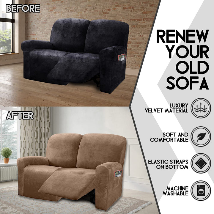 ULTICOR Reclining Love Seat Slipcover, 48 - 65 L, 6-Pie