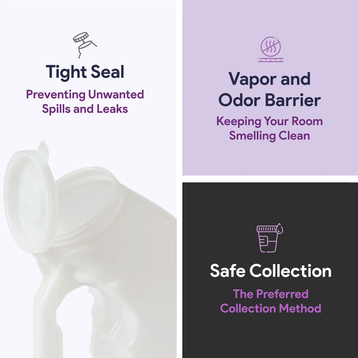 Portable Urinals for Men - Spill Proof Pee Bottles for 