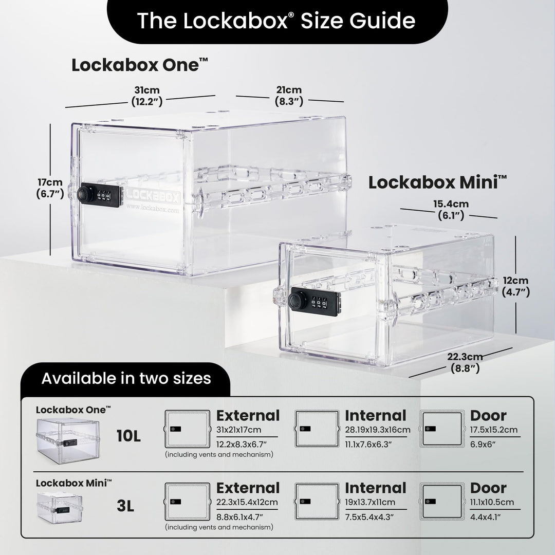 One™ | Premium Lock Box | 10 Litre Combination Lock Box For Food, Medicine &amp; Home Safety | External Size 12 x 8 x 6.6 inches (Crystal)