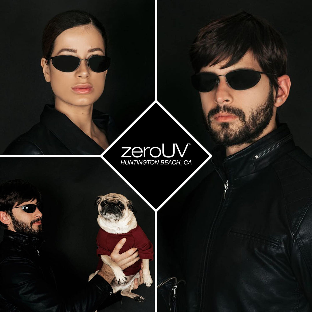 Neo Trinity Metal Wire Frame Glasses, Futuristic Sci-Fi Movie Inspired Sunglasses for Men and Women (Black)