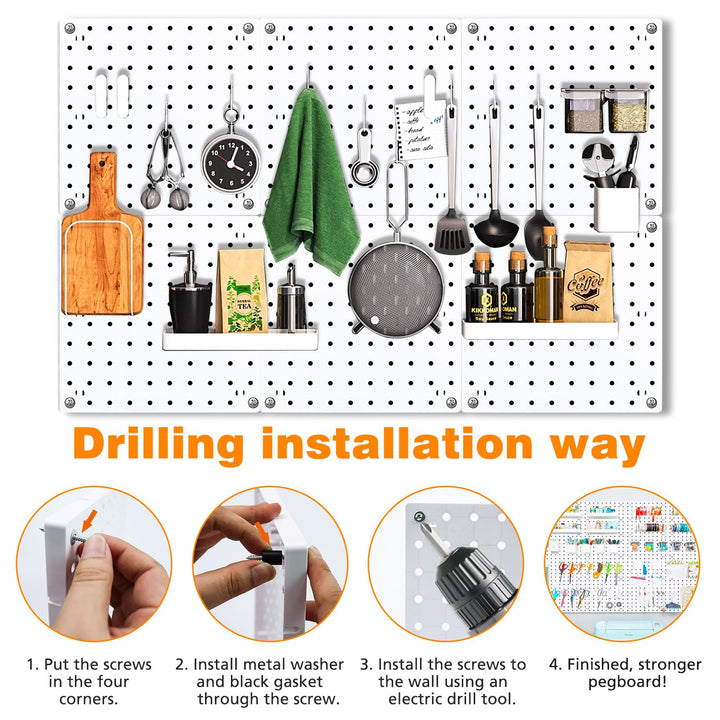 6Pcs Pegboard, Peg Board, Pegboard Wall Organizer, Moun