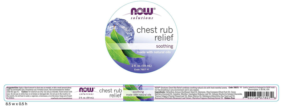 NOW Solutions, Chest Rub Relief, Soothing and Warming, 