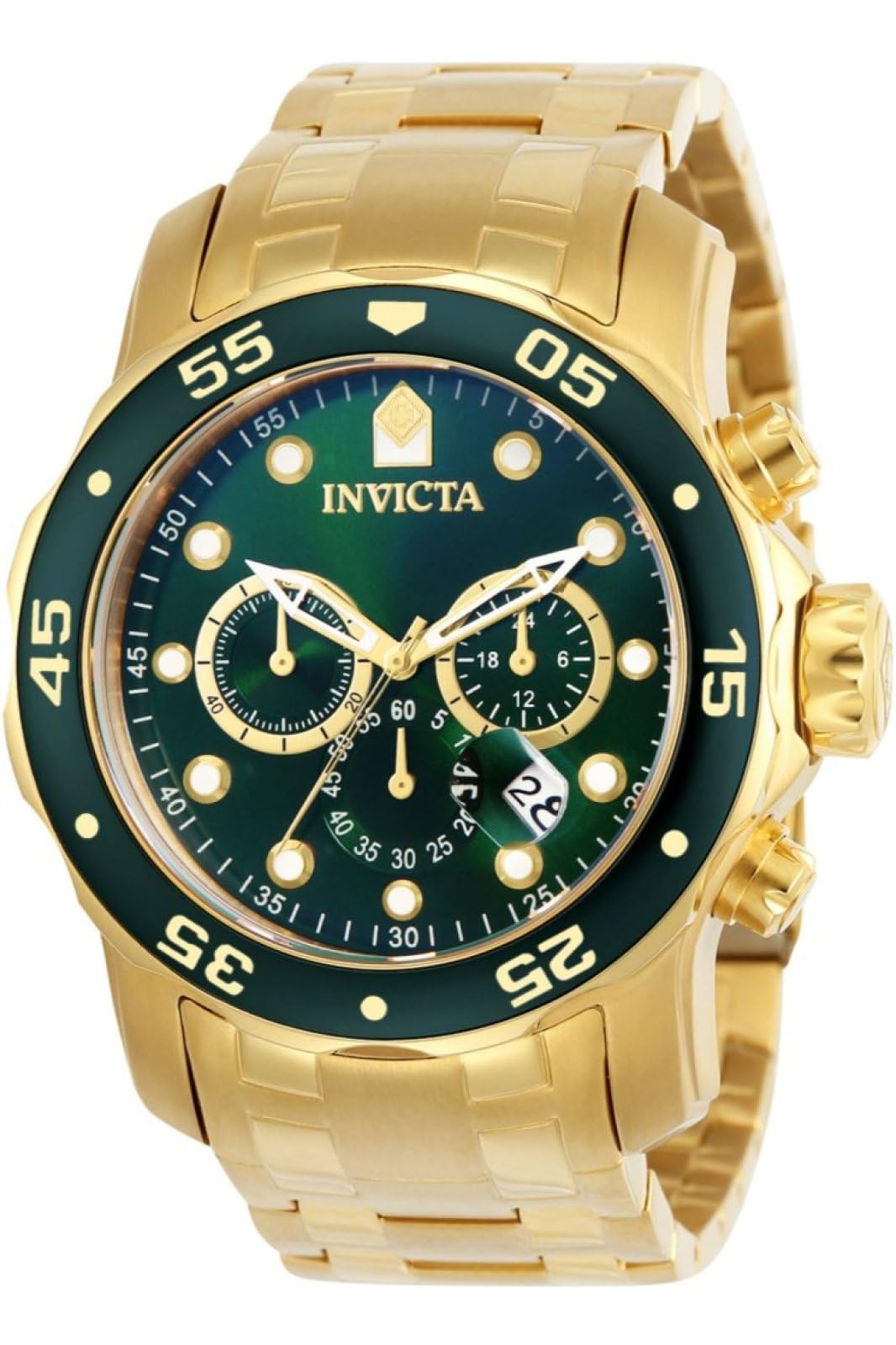 Men&#39;s 0075 Pro Diver Chronograph 18k Gold-Plated Watch