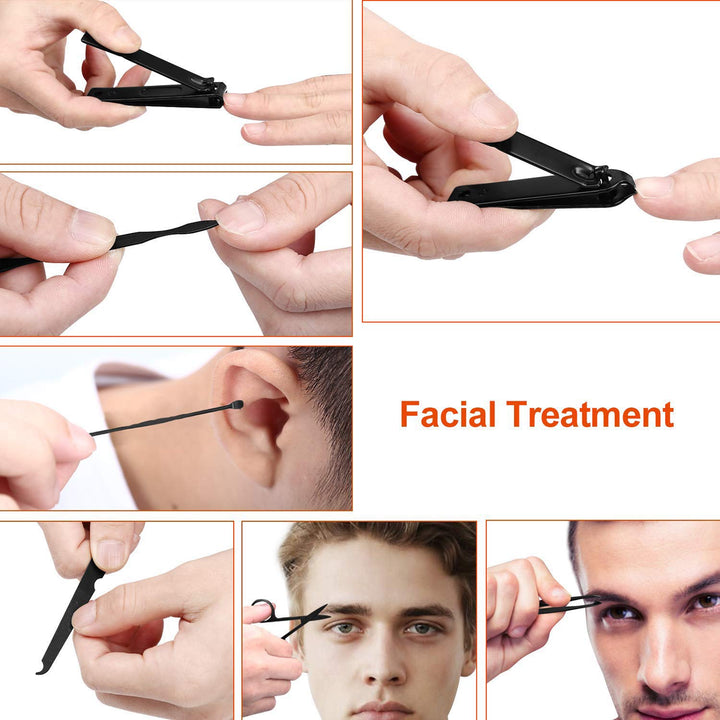 Pedicure Manicure Kit 19 in 1 Manicure Set Professional Sharp Nail Clippers Stainless Steel Cutter &amp; Vibrissac Scissors for Men &amp; Women Fingernails &amp; Toenails with Superb Case (Red_7 pieces)