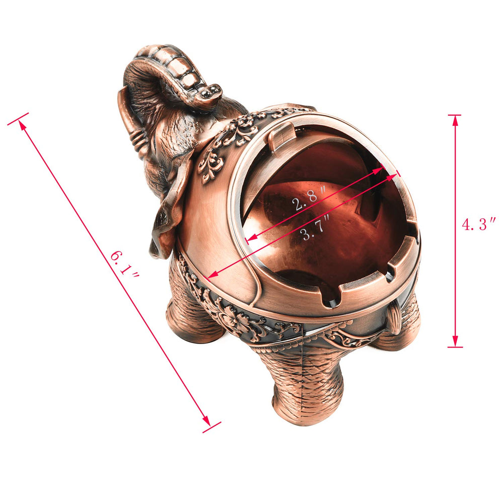 Metal Elephant Ashtray with Lid Windproof Ashtray Outdoor, Indoor Ashtray Ash Tray for Weed, Vintage Practical Decoration Ashtrays for Cigarettes Great Gift for Men Women