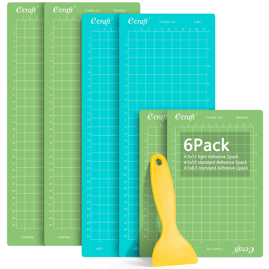 Ecraft Cutting Mat for Cricut Joy - 6 Packs Cutting Mats 4.5X6.5Inch & 4.5X12Inch (Standard & Light) Variety Adhesive Sticky Quilting Joy Mats Replacement Accessories