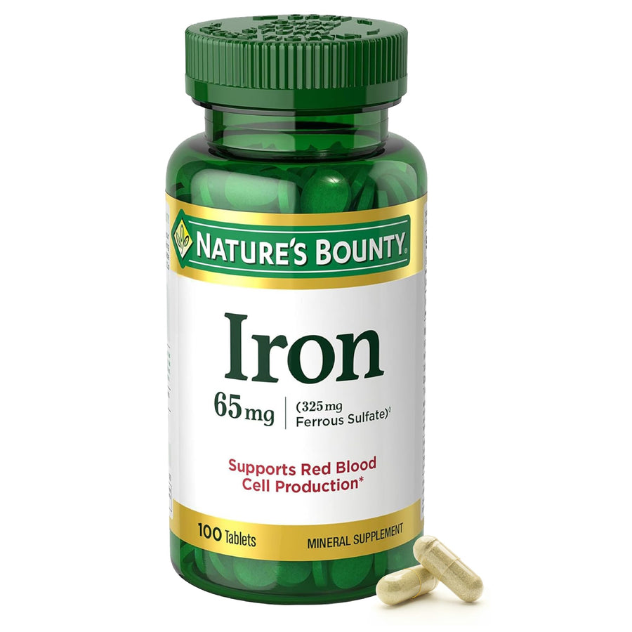 Nature's Bounty Iron 65mg, 325 mg Ferrous Sulfate, 