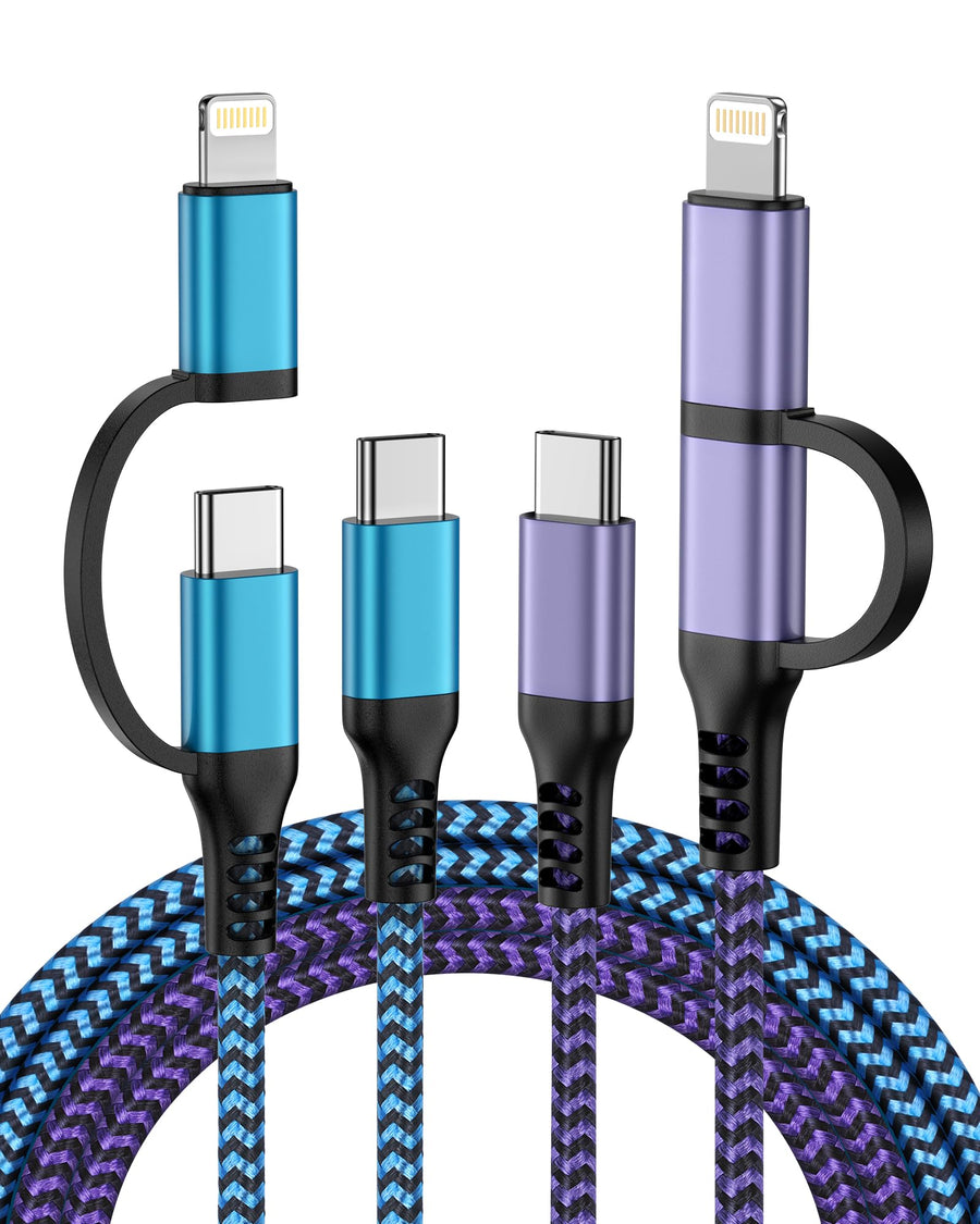 USB C to Lightning Cable, 6Ft/4Pcs Mfi Certified Thunderbolt to Lightening Cord, C-Type Apple Fast Charging Data Line Power Delivery Extension Braided Wire for iPhone 14 13 12 11 Pro Max SE, iPad air
