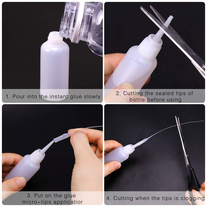 320 Pcs CA Glue Micro-Tips Kit, Plastic Squeeze Bottles, Extender Precision Applicator for Hobby, Crafting, Lab Dispensing, Adhesive Dispensers