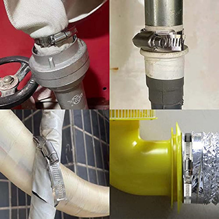 Hose Clamp Stainless Steel DIY 7.9 FT Metal Strapping with Holes + 6 Fasteners Large Adjustable Clamp Worm Gear Hose Clamps Pipe Clamp Band Clamp Air Ducting Clamp for Pipe Automotive Cable Tube