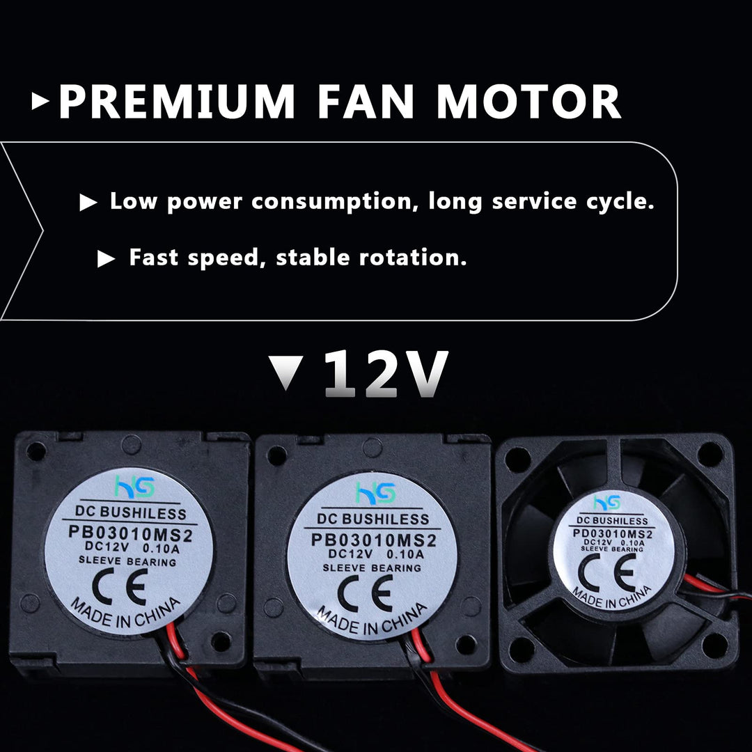 Haldis 3D Printer Cooling Fans Set, Upgrade 3Pcs 3010 Fans Premium Quiet 30x30x10mm Fan for E3D V6 Hotend (Red 12V)