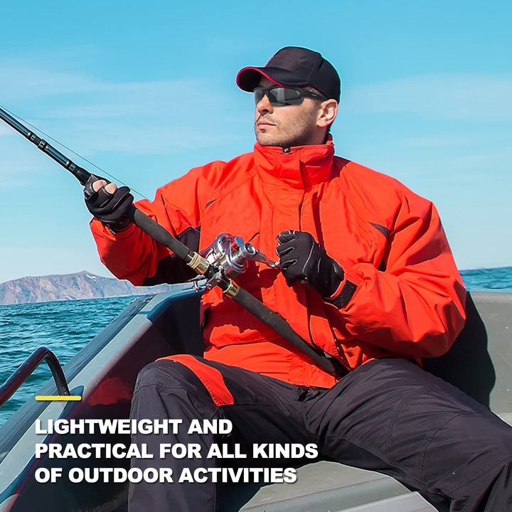 Polarized Sports Sunglasses for for Men Women Fishing Cycling Running Golf Driving Glasses Tr62 Superlight Frame (black matte frame with blue lens)