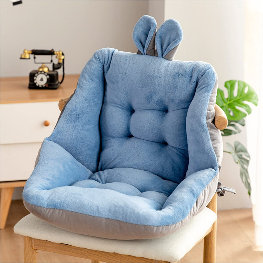Cute Chair Cushion, Velvet Seat Cushion, Kawaii Gaming Rocking Chair Cushion, Backrest for Office Chair, Lazy Sofa, Blue