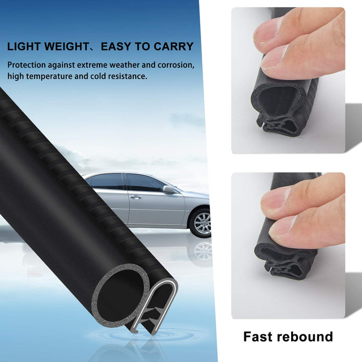 Car Door Rubber Seal Strip with Side Bulb, 20 Feet PVC 