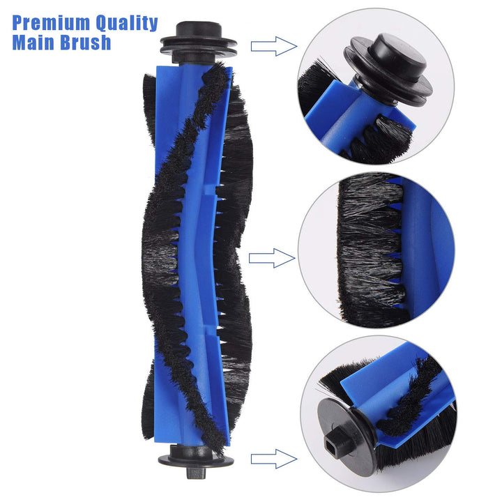 Replacement Part for Eufy RoboVac 11S Max RoboVac 15C Max RoboVac 30C Max RoboVac G30 Edge G10 Hybrid Robot Vacuum Cleaner Accessories Kit, Including 1 Main brush, 8 Side brushes, 4 Filters