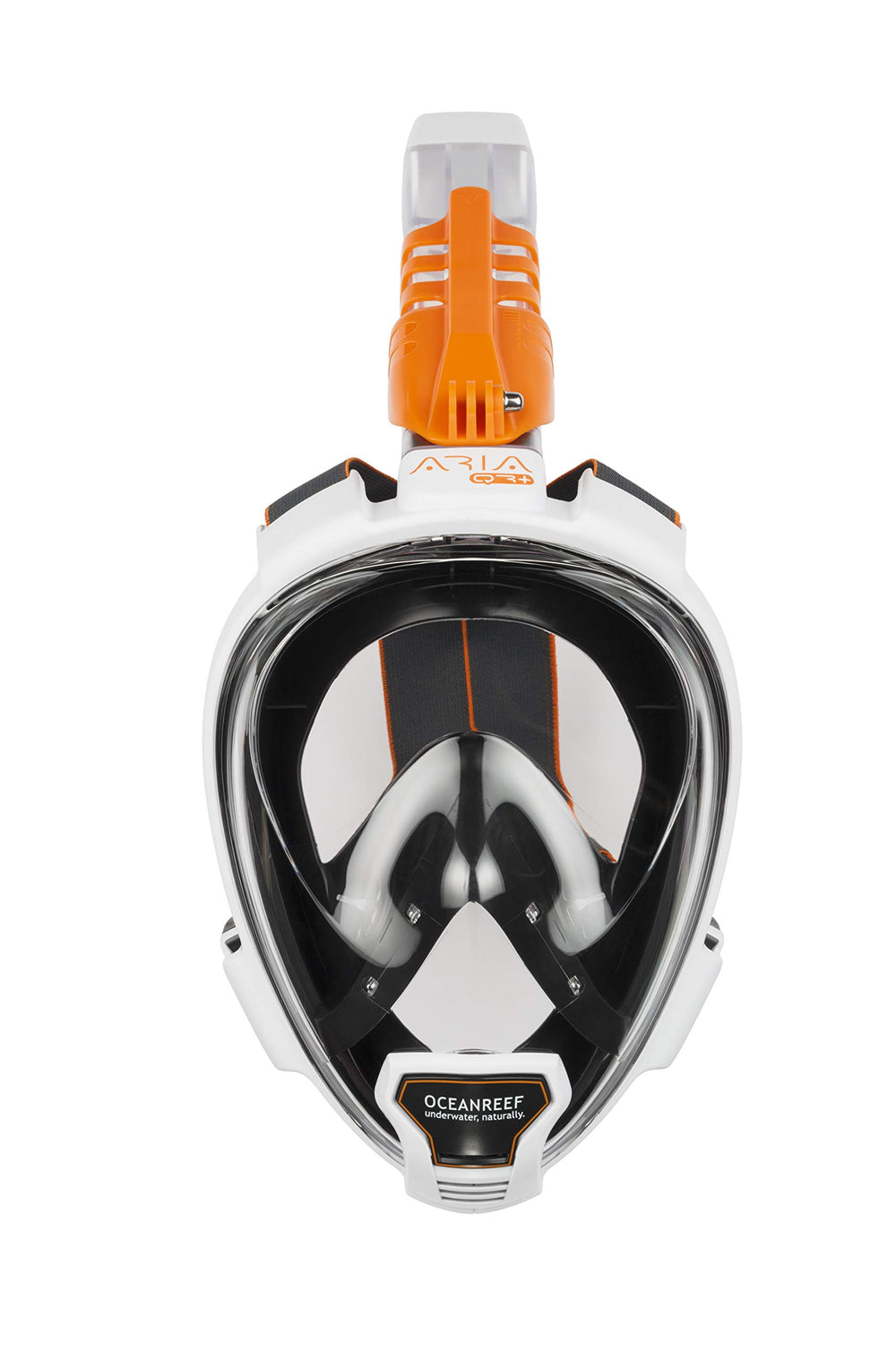 - Aria QR + Quick Release Snorkeling Mask - Full Face Snorkeling Mask - 180 Degree Underwater Vision - 5 Colors and 3 Sizes - White Color - Size S/M