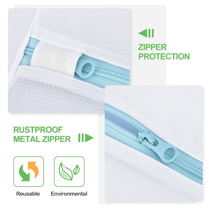 Large Mesh Washing Bag 43 x 35 in XL Laundry Bag Washer Machine Net Protector Large Washer Bag for Travel Camp College Student Dress Bedding Blanket Sheet Robe Cleaning Organizer Blue