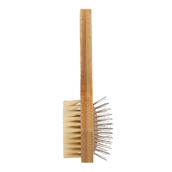 Burt&#39;s Bees for Pets Double Sided Pin &amp; Bristle Brush | Removes Loose Fur &amp; Prevents Matting | Ideal for Daily Cat Grooming
