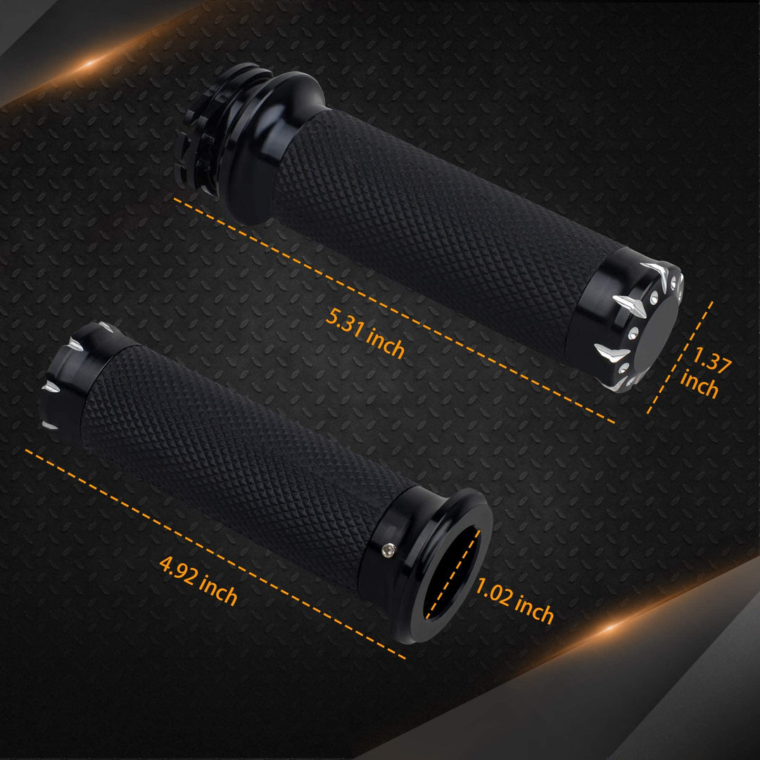 Handlebar Hand Grips Motorcycle Throttle Grip for 1 / 25mm Handle Bars Universal Compatible with Harley Dyna Sportster 883 1200 Road Electra Glide Softail Touring
