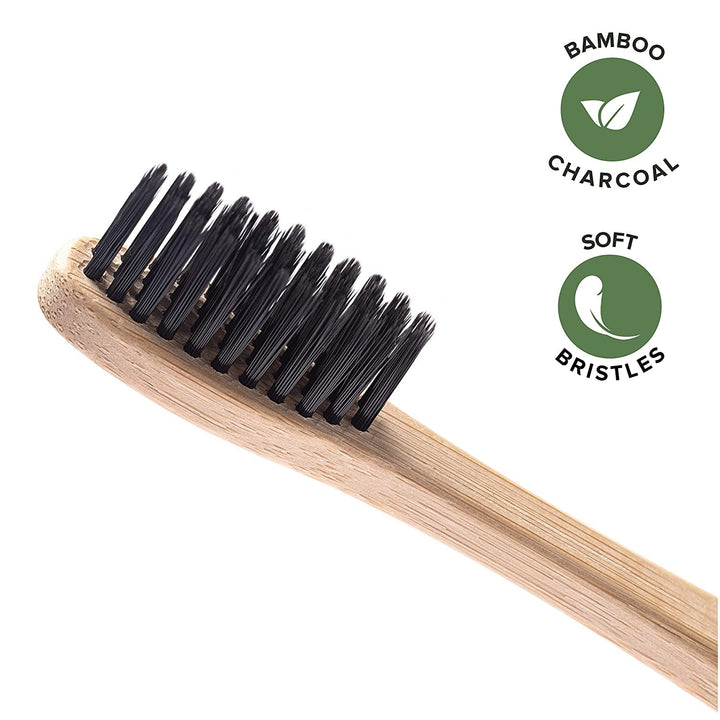 Greenzla Organic Bamboo Toothbrushes, 12 Pack Sturdy BP