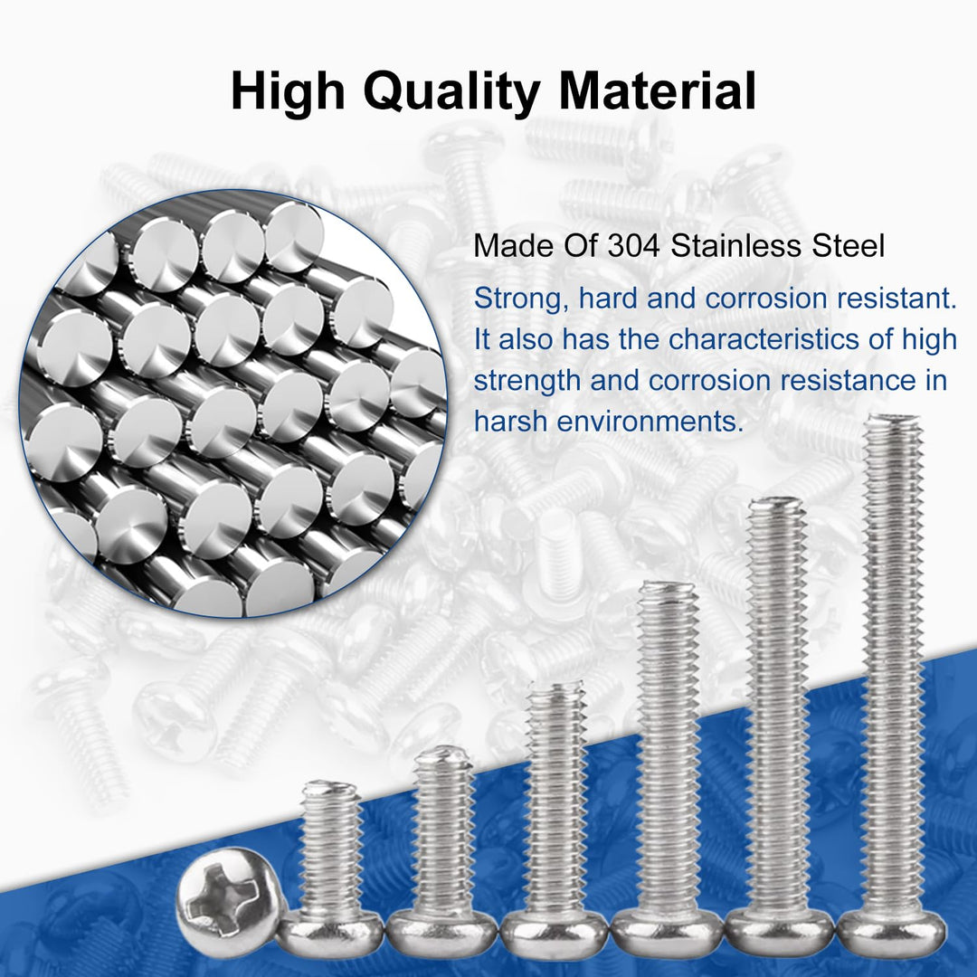 MroMax 60Pcs M2 x 14mm Pan Head Phillips Machine Screws