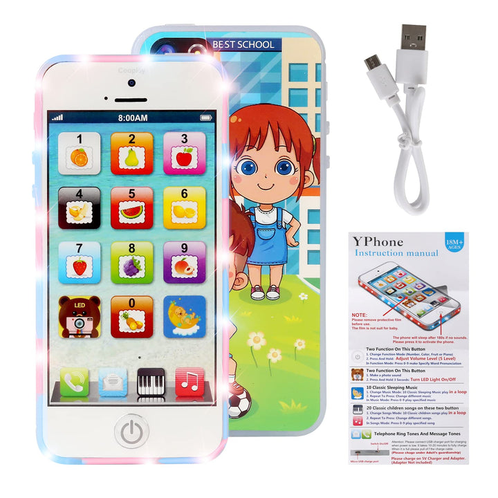 Cooplay White Smart Phone Toy Music Lullaby YPhone Song