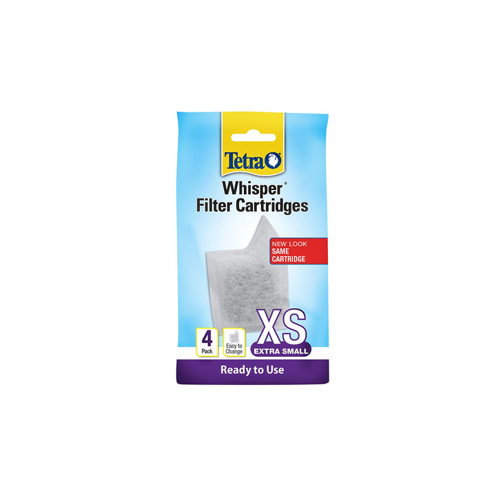 Whisper Filter Cartridges 4 Count, Extra Small, For aquarium Filtration (AQ-78052),white