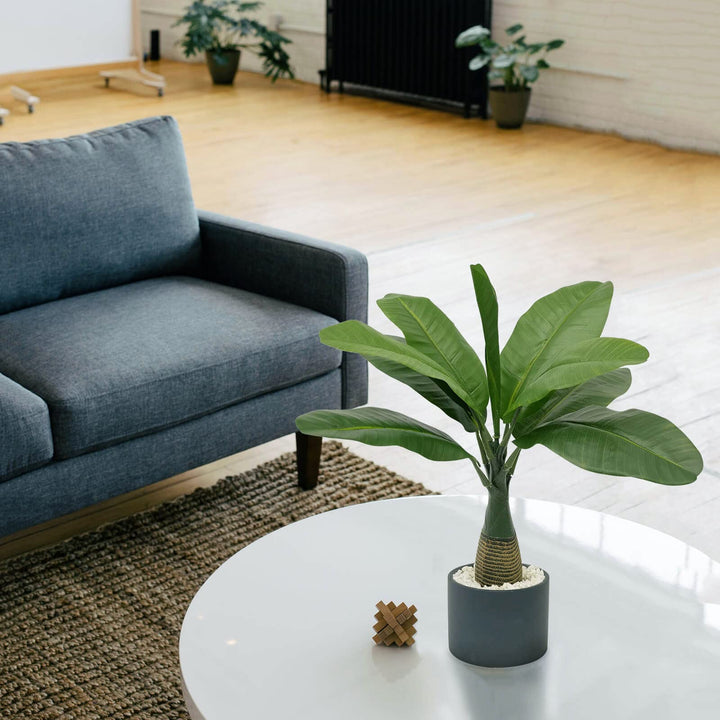 Artificial Banana Tree Small, Fake Banana Trees Plant for Decoration, Artificial Palm Tree, Tropical Leaves Banana Tree Bird of Paradise Plant