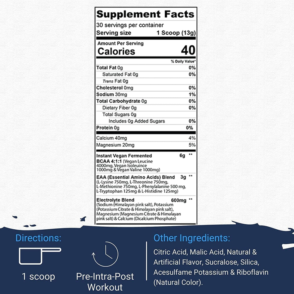 Proven EAAs, Vegan Fermented EAAs, Enhances Recovery & Replenishes Electrolytes, Non GMO (30 Servings, Guava Nectarine)