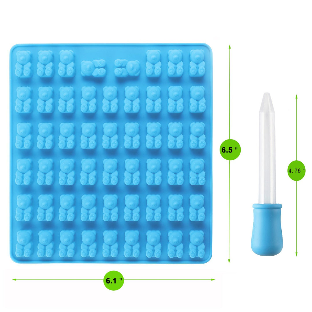 2 Pack 53 Cavity Silicone Gummy Bear Mold With a Dropper Making Gummy Candy Chocolate with Your Kids together
