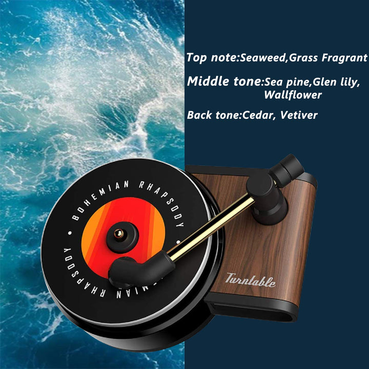 Car Vent Clip Aromatherapy Fragrance Diffuser, Car Air Diffusers Freshener, Car Record Player Design Turntable Perfume Vent Outlet Diffuser (3 Refill Pads) (red-2)