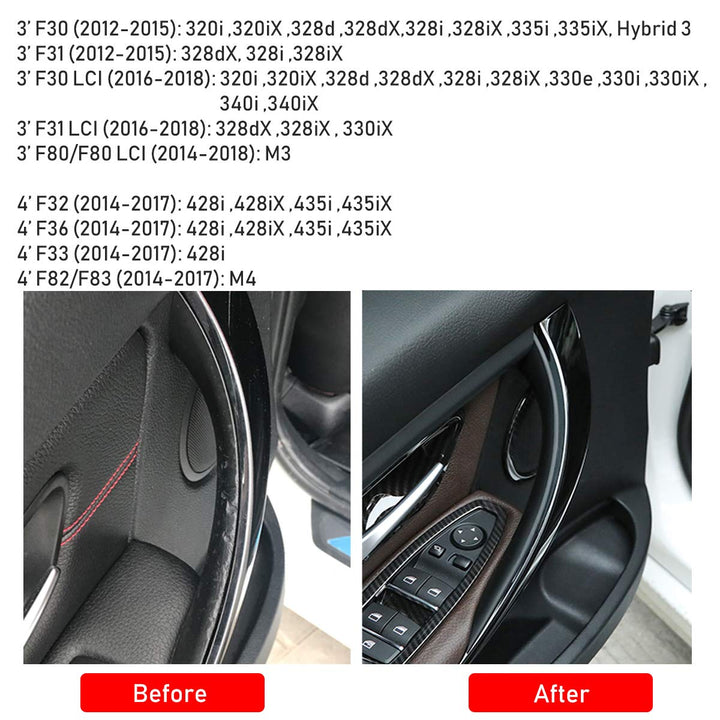 Jaronx 2PCS Door Handle Covers Compatible with BMW 3 Se