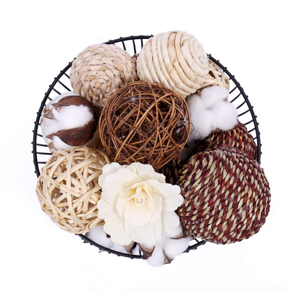 Assorted Decorative Spherical Natural Woven Twig Rattan, Suitable for Tabletop Decoration