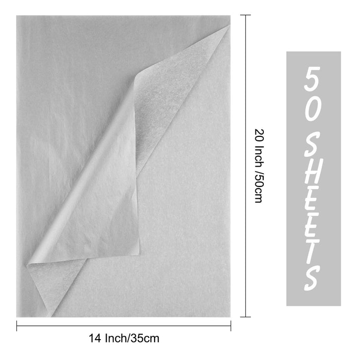 MIAHART 50 Sheets Silver Tissue Paper Bulk 20X14 Inch M