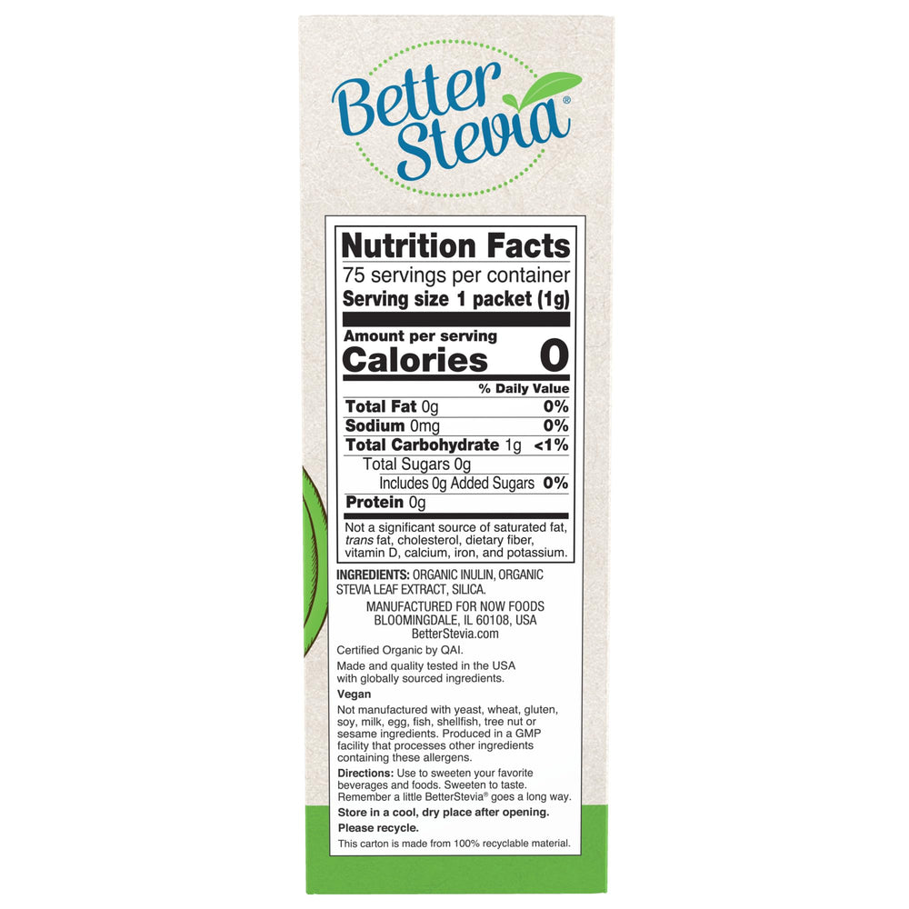 NOW Foods BetterStevia Organic Zero-Calorie Granulated 