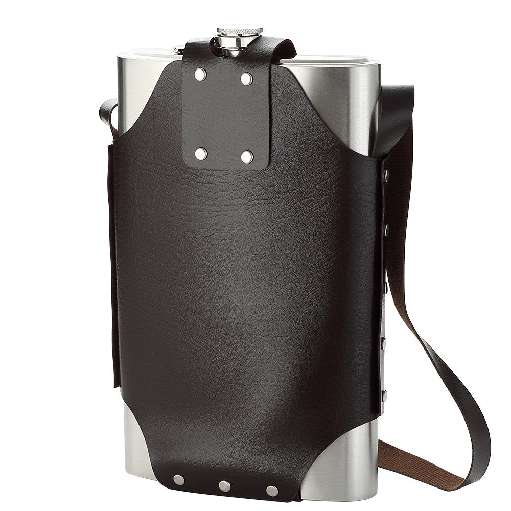 YWQ 64 oz Classic Style Stainless Steel Liquor Whiskey 