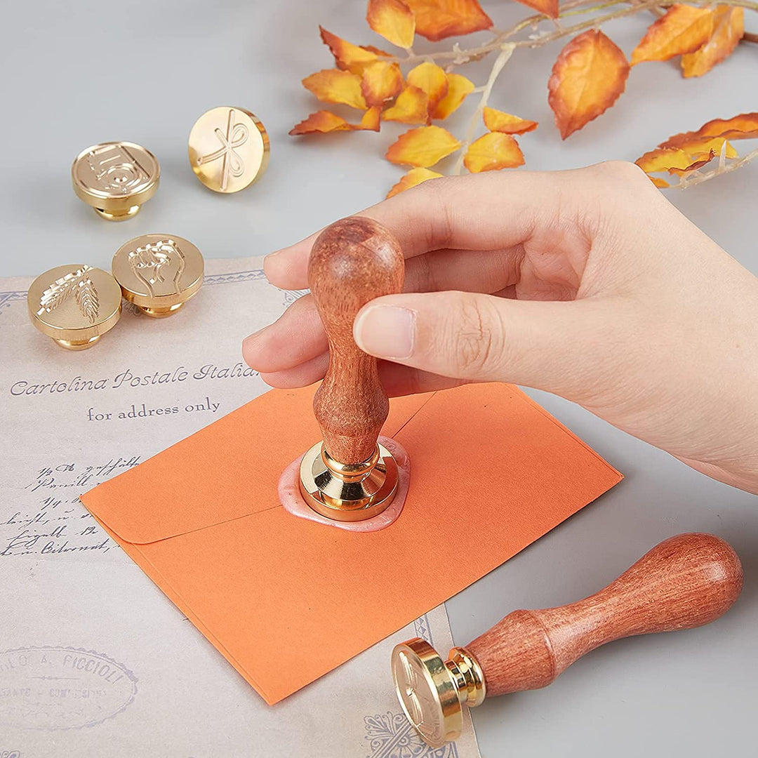 Lion Wax Seal Stamp Animal Vintage Sealing Wax Stamps Retro 25mm Removable Brass Stamp Head with Wood Handle for Wedding Invitations Envelopes Halloween Wrapping