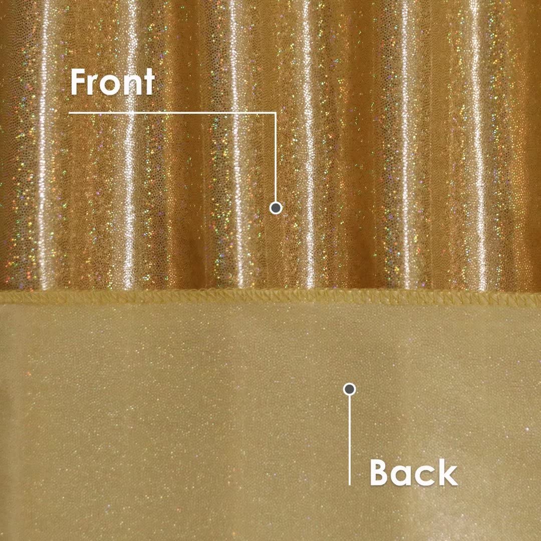 Gold Sequin Tablecloth for Parties 60x102 Inch - Sparkle Glitter Table Cloth Laser Rectangle Table Cover Overlay for Wedding Baby Shower Ceremony Birthday Cake Table Holiday Banquet Decoration